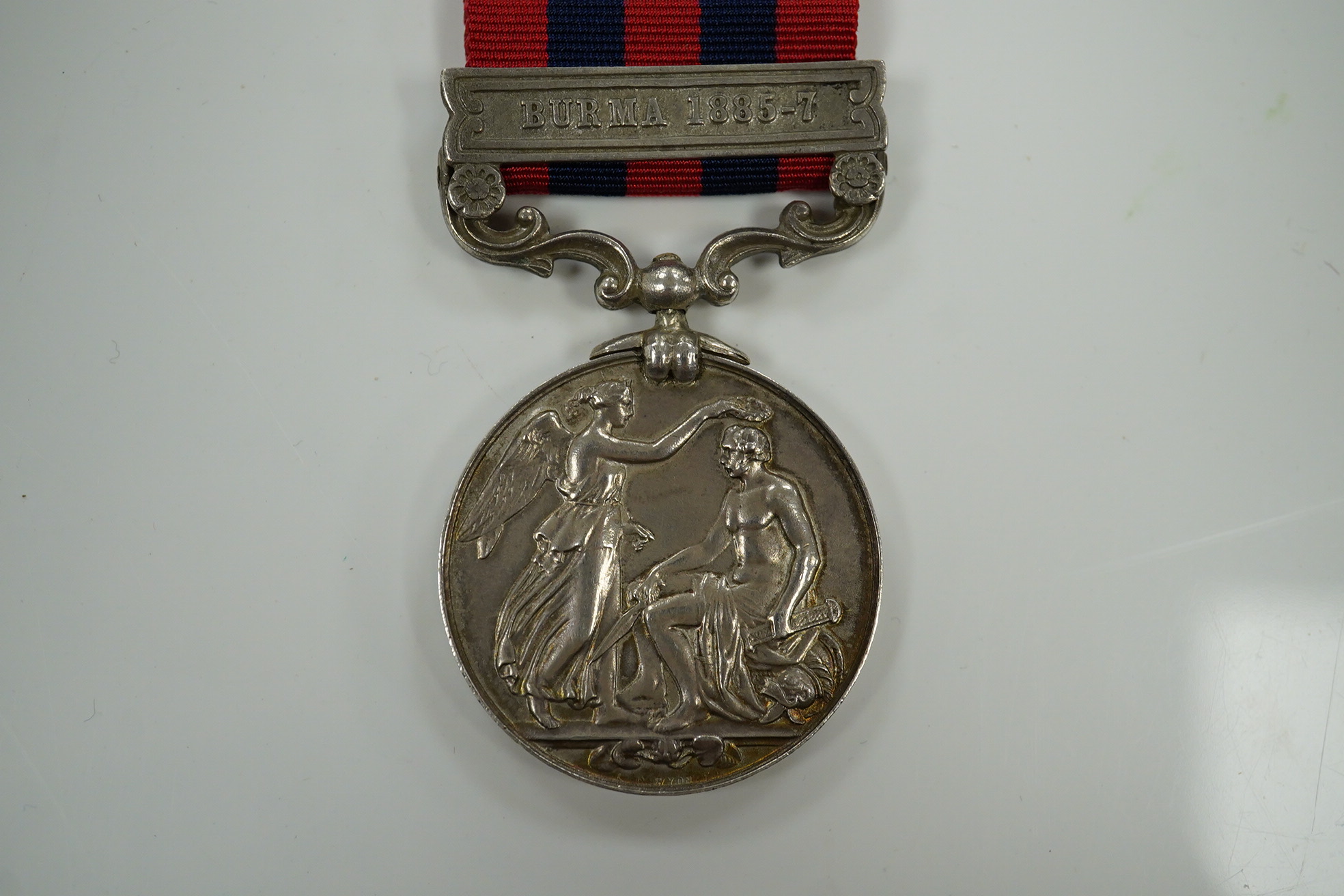 An India General Service Medal with Burma 1885-7 clasp to 328 Pte J Laurenson 2nd Bn L'pool R.